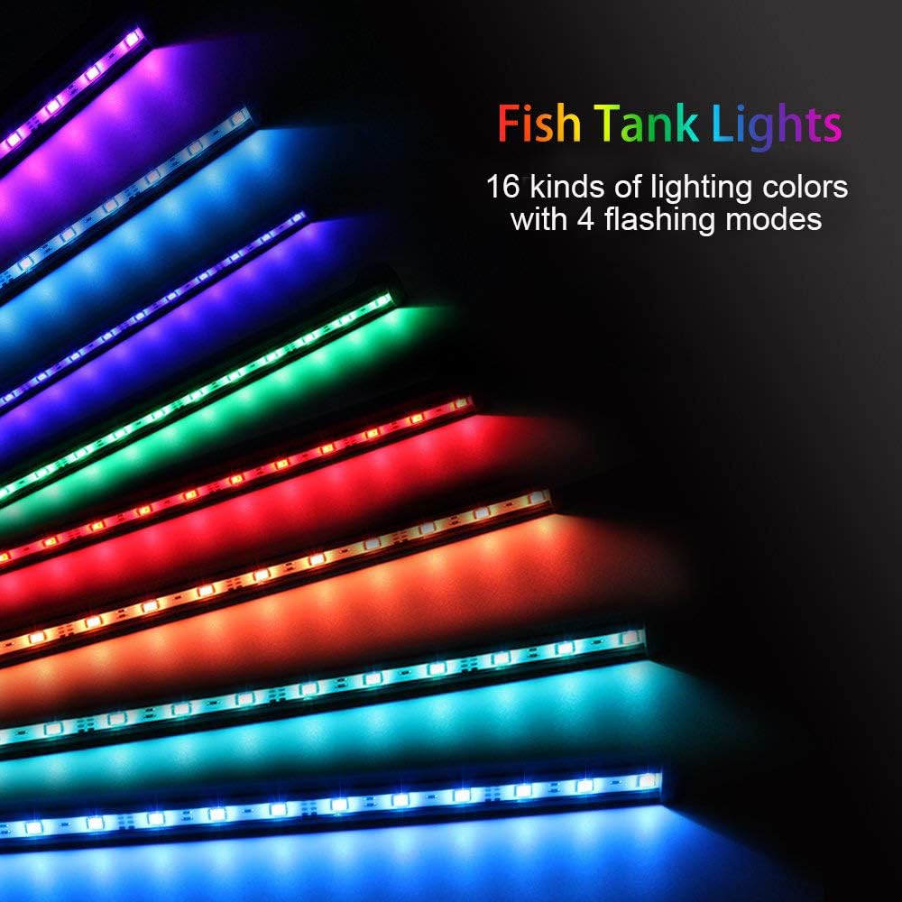 MQ 8 in Submersible LED Aquarium Light, 1.2W Color Changing Fish Tank Light with Remote Control, IP68 Crystal Glass 9 LEDs Lights Bar, for Fish Tank 10-15 inch - Image 5