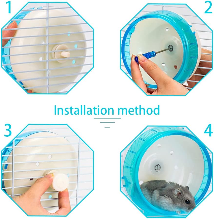 Silent Hamster Wheel 4.7 Inch Small Animal Running Exercise Wheel | Quiet non-slip design with smooth rotation, ideal for hamsters and small pets to enjoy daily exercise at home. - Image 5
