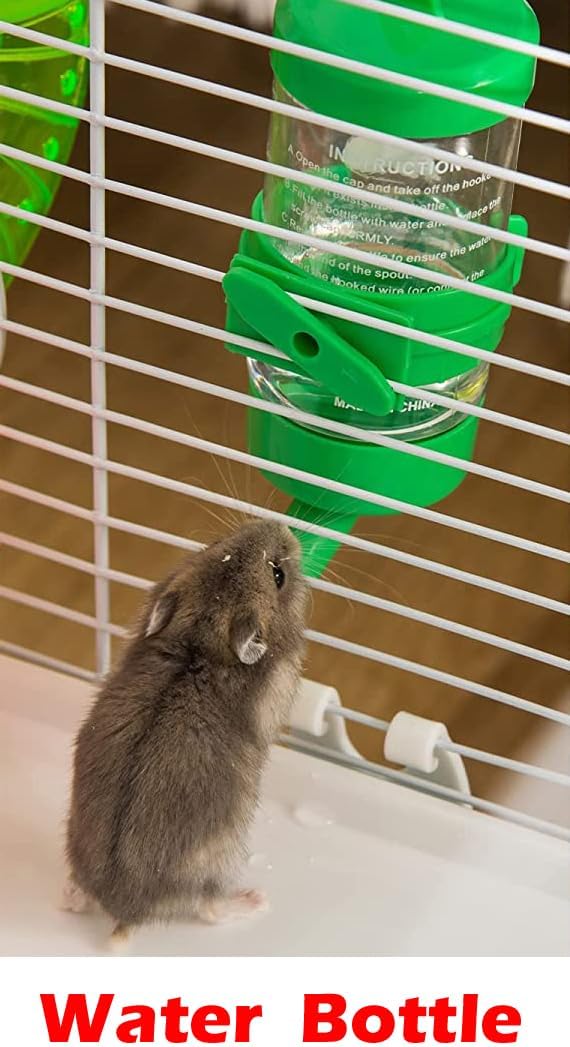 Large 5-Floors Blue Hamster Mansion Habitat Home House Cage Paw Safe Solid Platform with Hide House Running Excerise Wheel Food Bowl Water Bottle Deep Base - Image 5