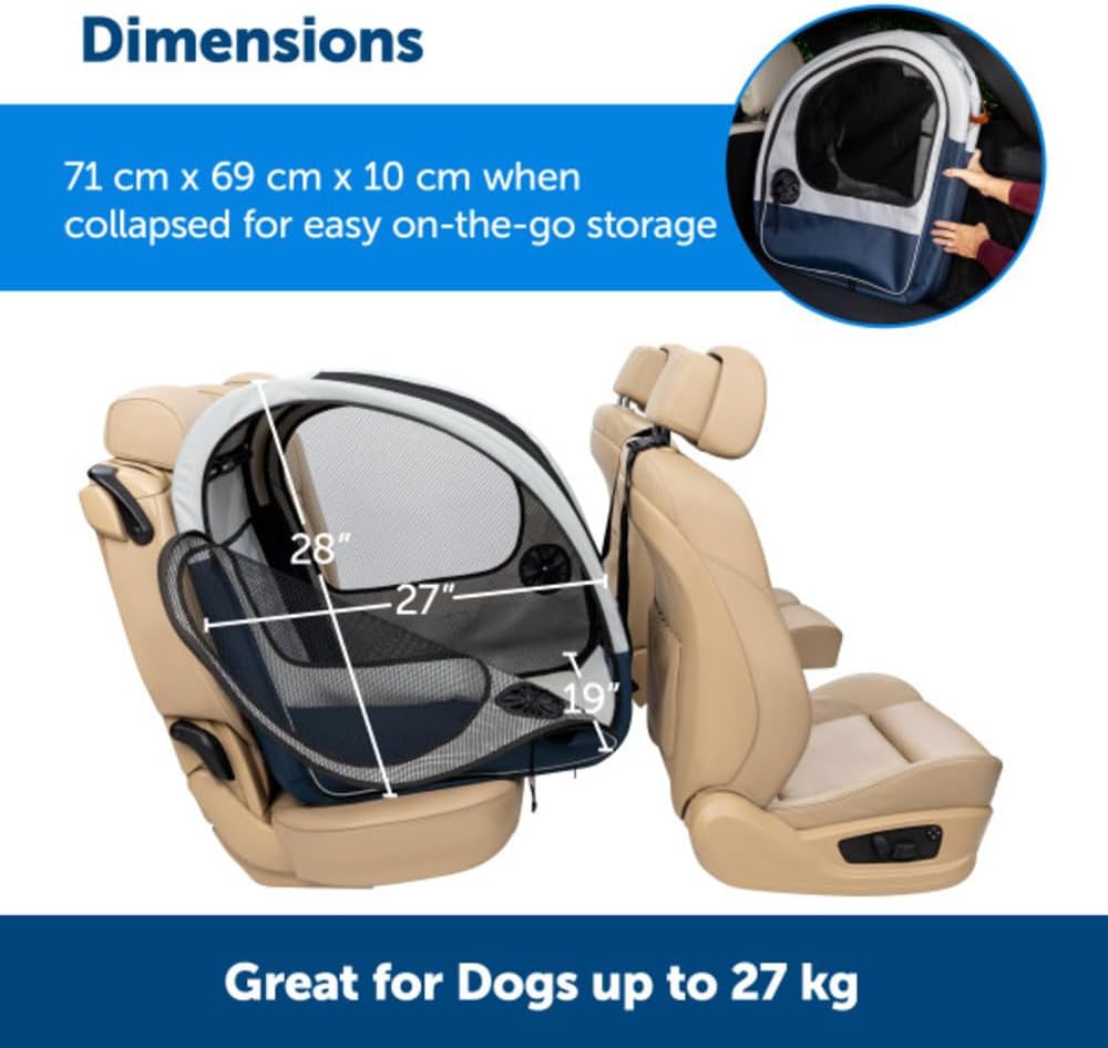 PetSafe Happy Ride Collapsible Travel Dog Crate | Mesh Sides for Ventilation, 2 Entry Doors, Removable Washable Fleece Pad Cover, Folds Flat for Storage, For Pets Up to 60 Lb - Image 4