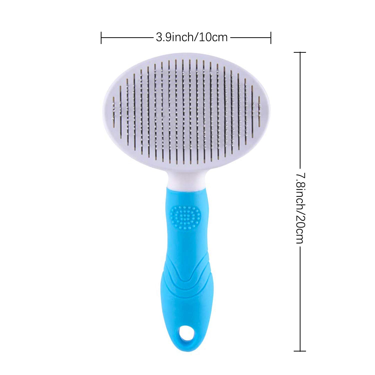 Self Cleaning Slicker Brush - Cat Brush Skin-Friendly Deshedding Grooming Massaging Tool for Long & Short Haired Pets, Cat Hair Brushes Easy Removes Undercoat for Dogs Cats Rabbits - UPGRADED, Blue - Image 3