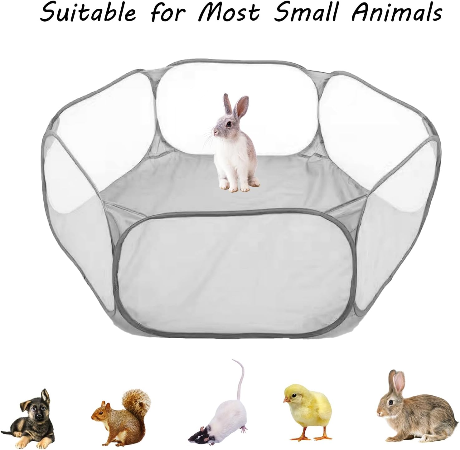 Small Animals Playpen, Portable Pop-up Open Interactive Pet Tent, Indoor Outdoor Fence for Rabbits, Guinea Pig, Hamster, Chinchillas, Kittens, Puppies - Image 3