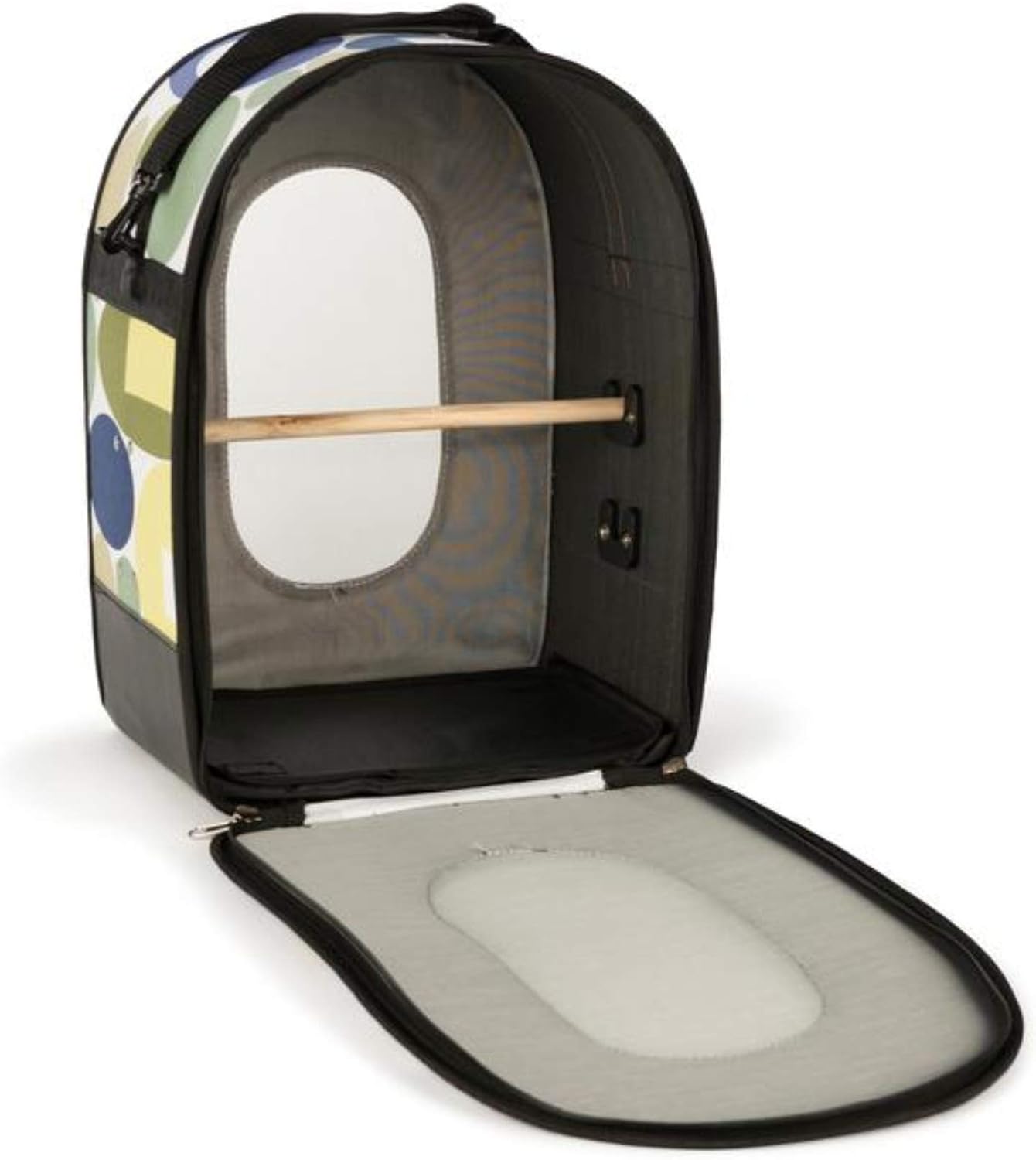 Prevue Pet Products Soft Sided Bird Travel Carrier with Perch - Carrier for Parakeets, Budgies, Cockatiels, Conures, Parrotlets, & Lovebirds, Short Term Travel - Large, Multicolor - Image 5