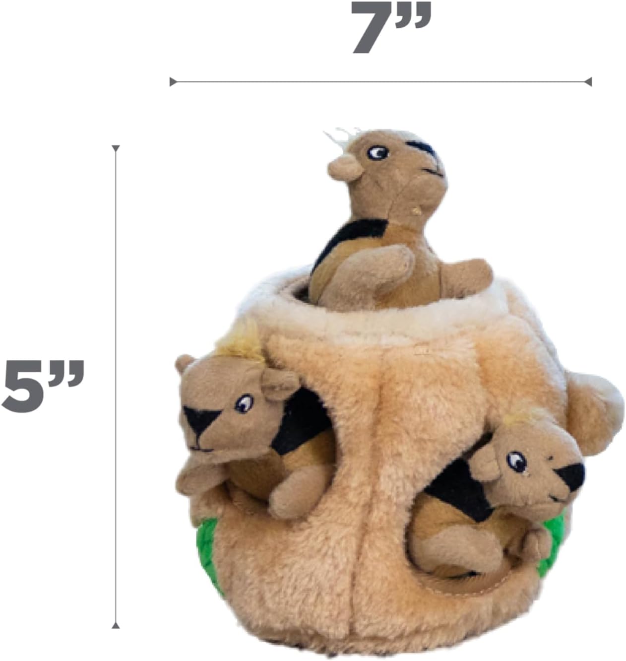 Outward Hound Hide-A-Squirrel Dog Toy – Interactive 2‑in‑1 Plush Puzzle with 3 Squeaky Removable Squirrels, Small - Image 7