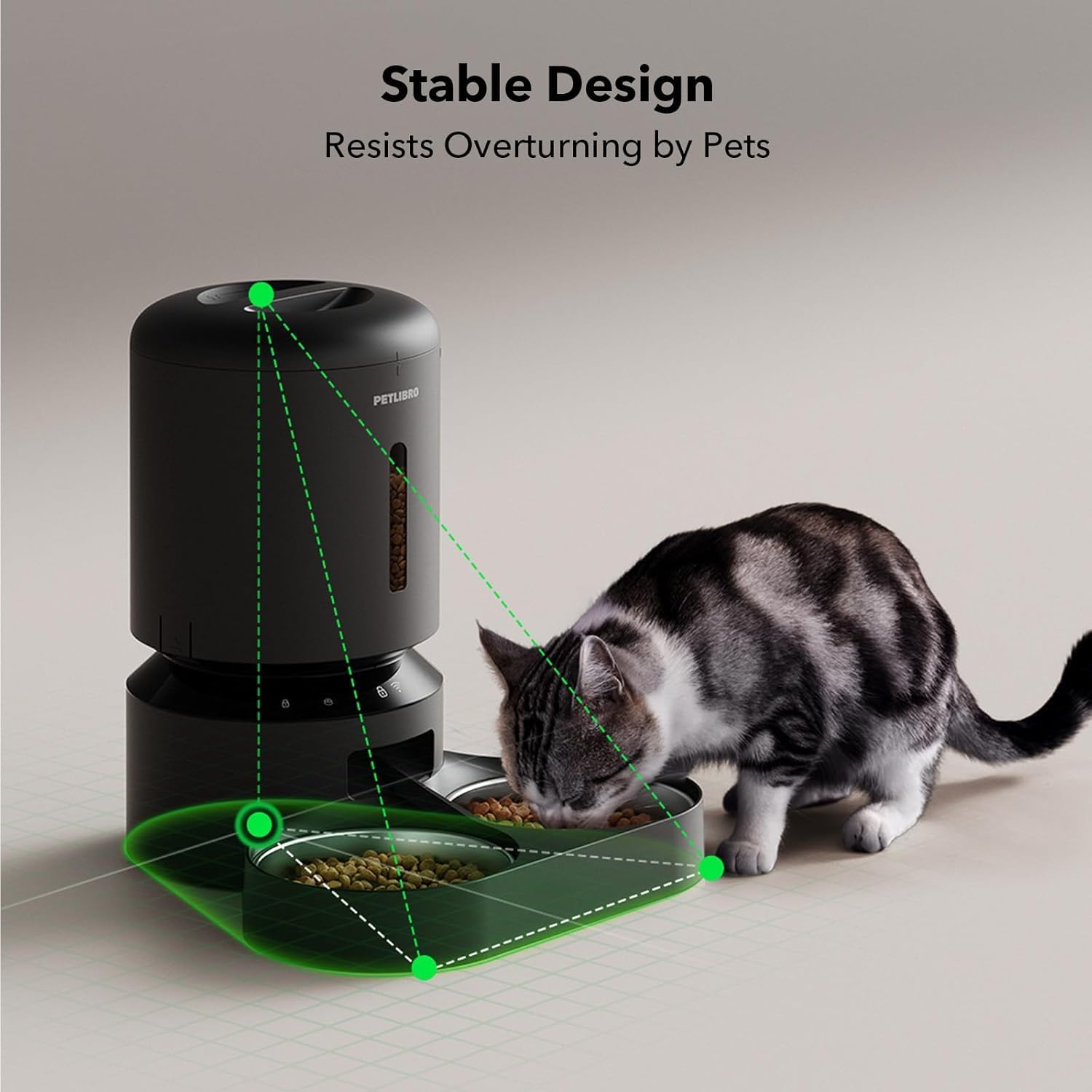 PETLIBRO Automatic Cat Feeder for 2 Cats, 5G&2.4G WiFi Pet Feeders, 5L Programmable Cat Food Dispenser with Airtight Lock-Fresh Technology, Dual Stainless Steel Bowls, Low Food Sensor - Image 8
