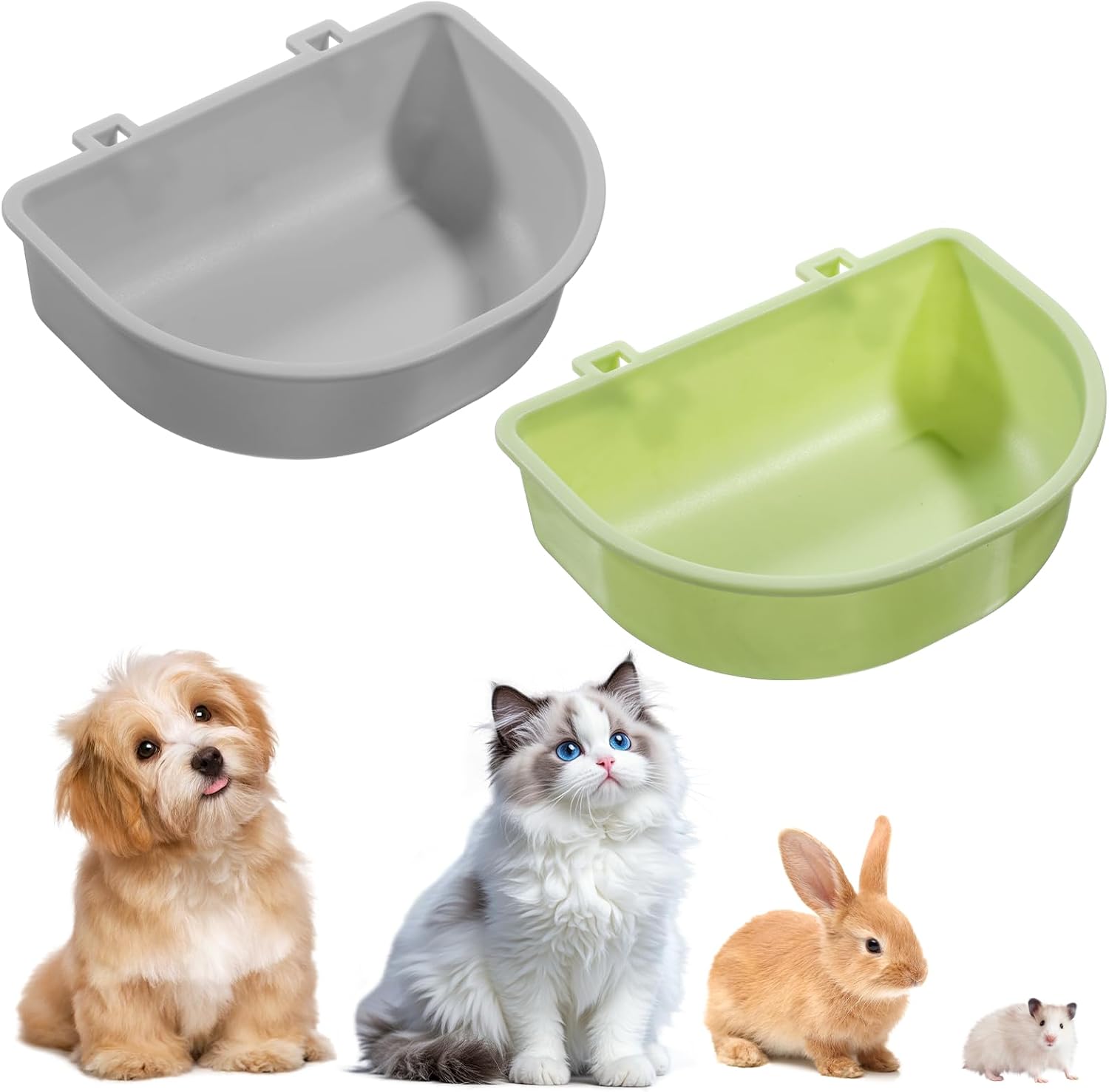 2 Pack Feeder, Hanging Food Bowl Feeder Food and Water Container for Wire Cage Feeding Dish Hanging Cups for Birds Hamsters Mice Rats Guinea Pig Small Pets - Image 5