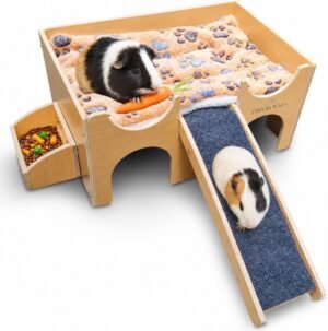 Guinea Pig Wooden Hideout with Buil...