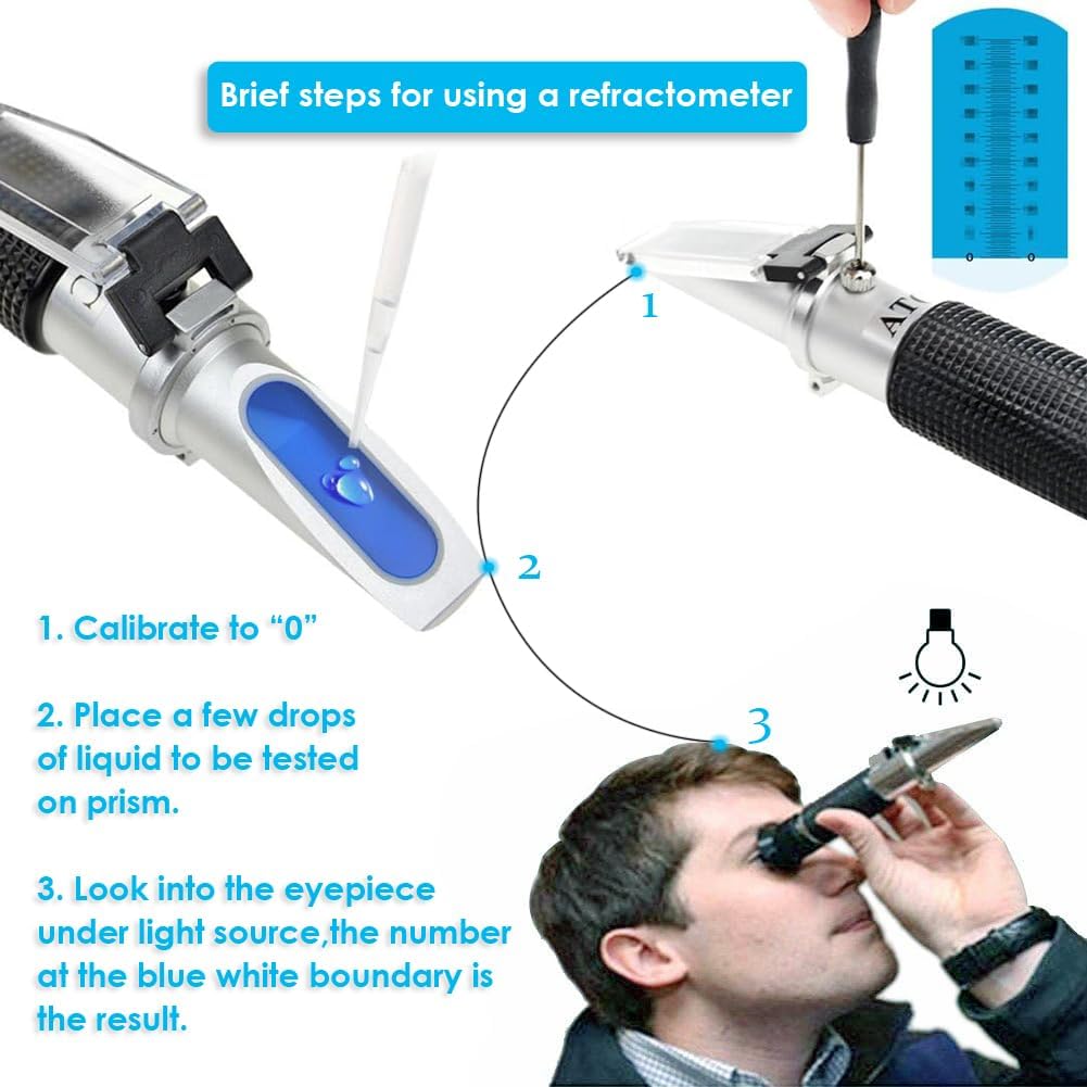Agriculture Solutions Salinity Refractometer for Seawater and Marine Fishkeeping Aquarium 0-100 PPT with Automatic Temperature Compensation - Image 3
