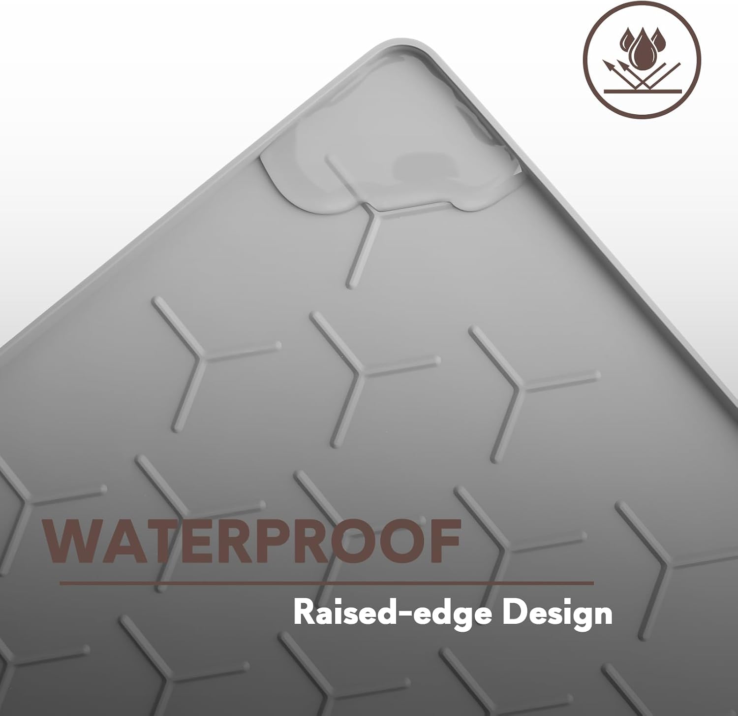 Garoopion Silicone Cat Litter Mat 24×16 inch, Easy to Clean, Gray | Waterproof Silicone Mat with Raised Edges, Catch Litter, Protect Floor from Urine, Multi-Use for Dog/Sink/Kitchen/Boots - Image 7