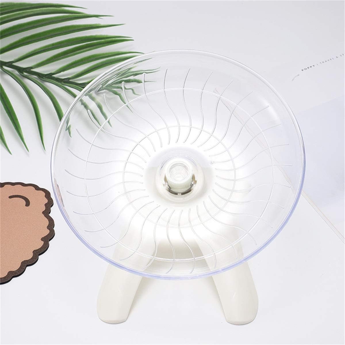 Hamster Flying Saucer Silent Running Exercise Wheel for Hamsters, Gerbils, Mice,Hedgehog and Other Small Pets Silent Running Wheel Hamster Wheel (White) - Image 6