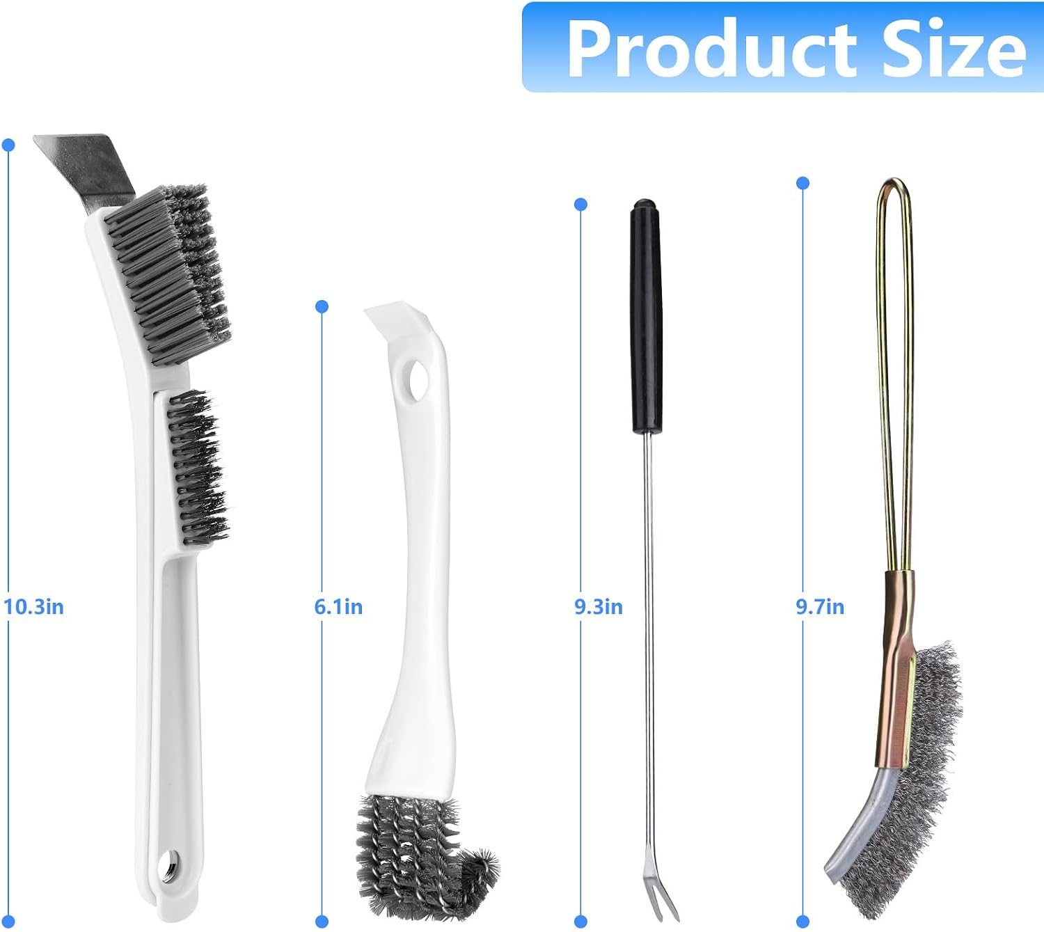 XANGNIER Bird Cage Cleaner Brush Kit,Bird Poop Remover Cleaning Tools Set Accessories for Small,Medium,Large,Tall,Stainless Steel,Parakeet,Budgie,African Grey Parrot,Cockatoo Birds Cage Accessories - Image 3