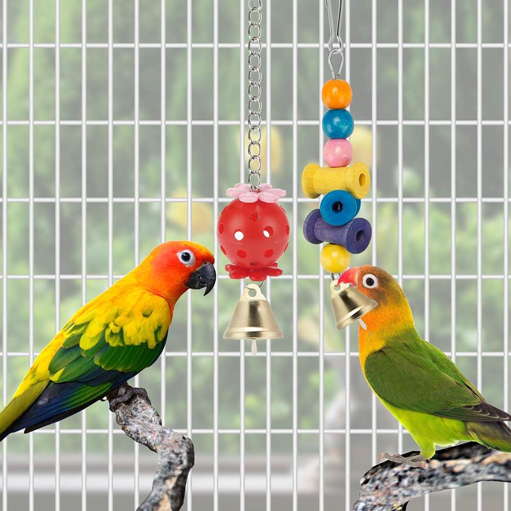 Bird Parakeet Toys - Swing Hanging Standing Chewing Hammock Climbing Ladder Bird Cage Colorful Toys Suitable for Budgerigar, Parakeet, Conure, Cockatiel, Mynah, Love Birds, Finches - Image 4