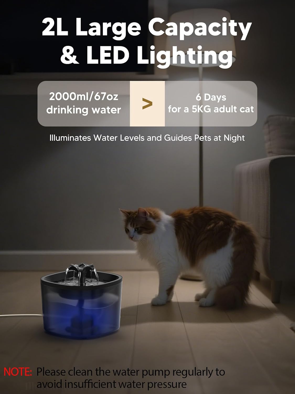 Automatic Cat Feeder and Water Fountain, 4L/16Cups Pet Dry Food Dispenser 2L Water Dispenser, Locking Lid, Programmable Timer 6 Daily Meals, 10s Voice Recorder, Cat Accessories for Puppy Kitten - Image 6