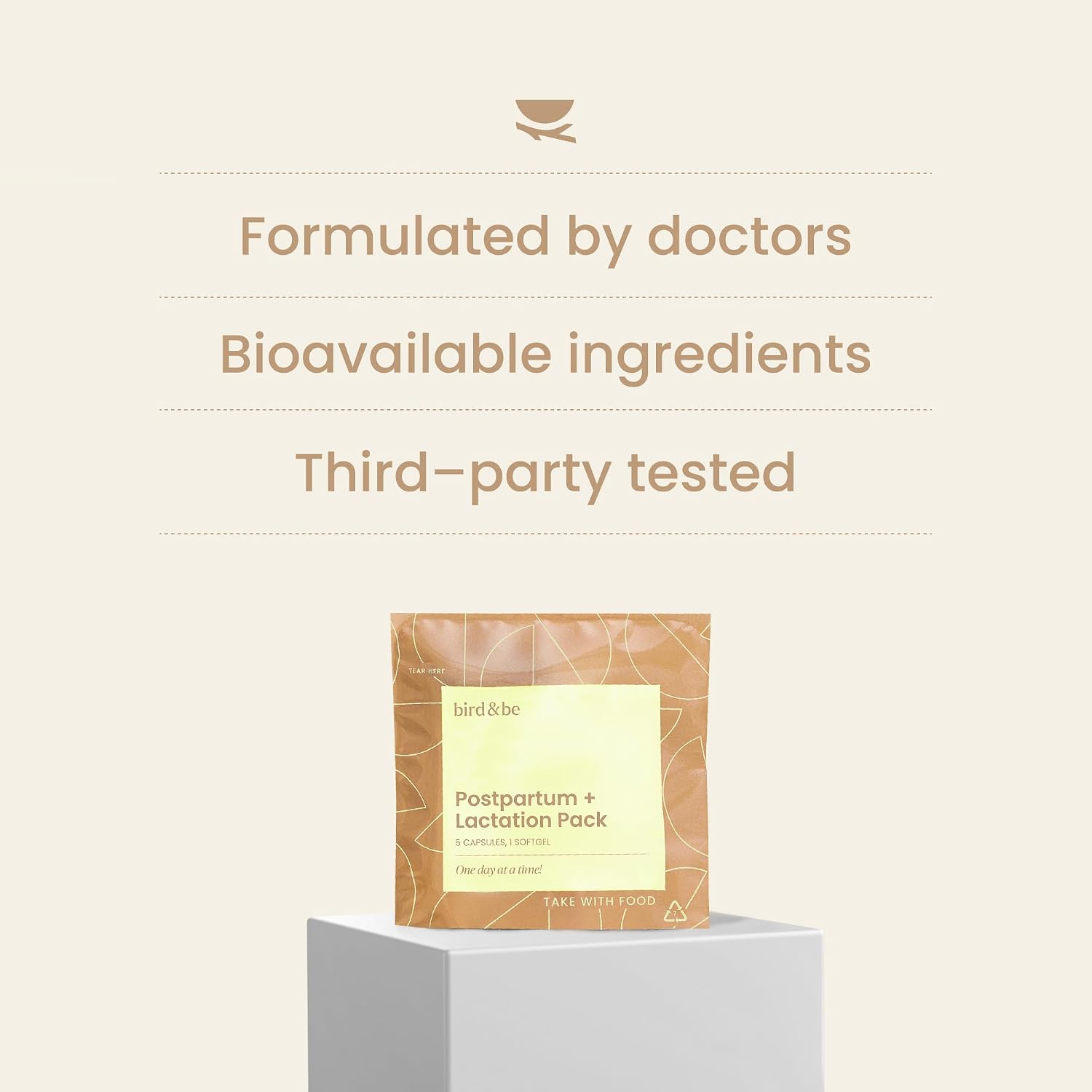 bird&be The Postpartum with Lactation Boost - Vitamins to Support Hormones, Recovery and Milk Supply for Chest/Breastfeeding - Includes DHA (Omega-3), Iron, Choline, B12-30-Day Supply - Image 6
