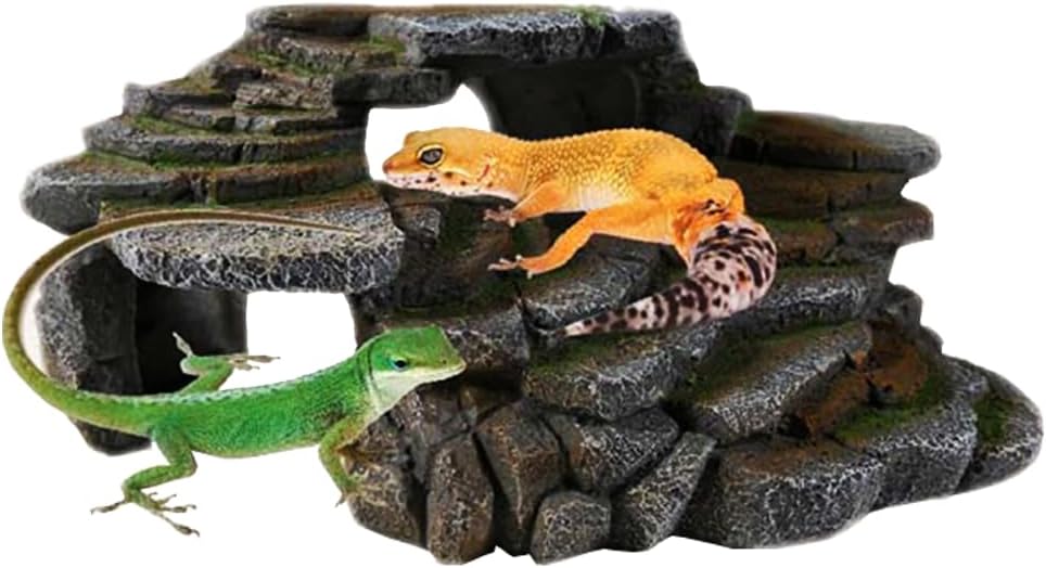 PENN-PLAX (REP183) Reptology Shale Scape Step Ledge & Cave Hideout – Decorative Resin for Aquariums & Terrariums – Great for Reptiles, Amphibians, and Fish – Large - Image 3
