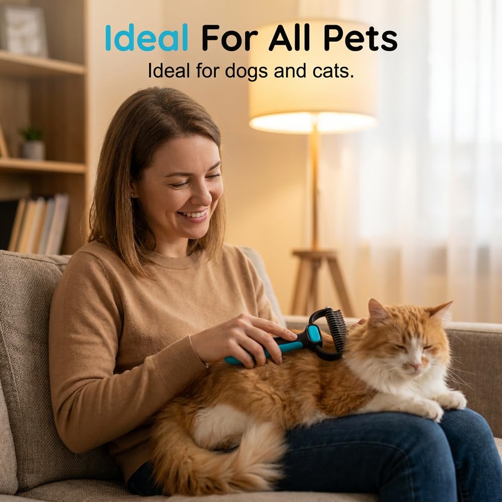 Double-Sided Pet Grooming Rake For Cats & Dogs, 2-In-1 Dematting Comb, Ergonomic Pet Grooming Matt Remover Detangler For Long Haired Pets (small) - Image 5