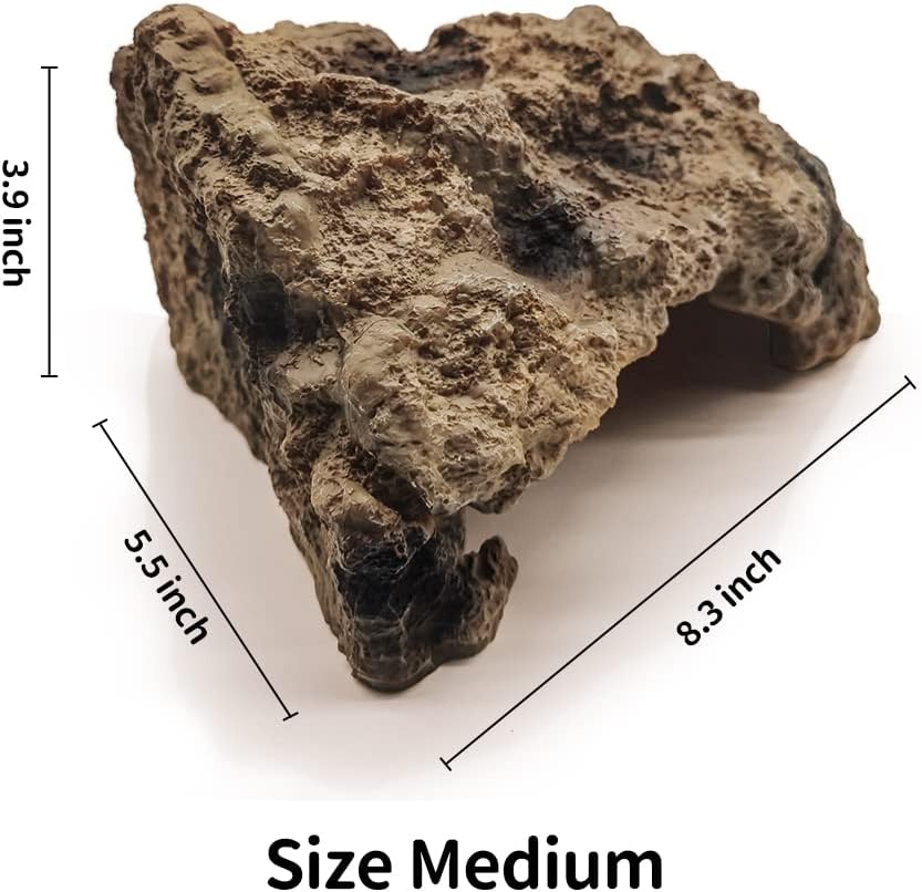 Reptile Hide Bearded Dragon Cave Hideouts Habitat Décor for Snake (Medium) | Simulation Rock, Terrarium Tank Accessories, Turtles Lizards Snakes Crab Hide - Image 6