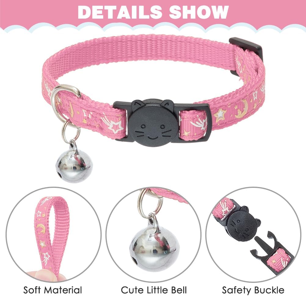 PAWCHIE Cat Harness with Leash and Collar Set - Escape Proof Adjustable H-shped Cat Harness with Star and Moon Pattern Glow in The Dark for Kitty Outdoor Walking - Image 5
