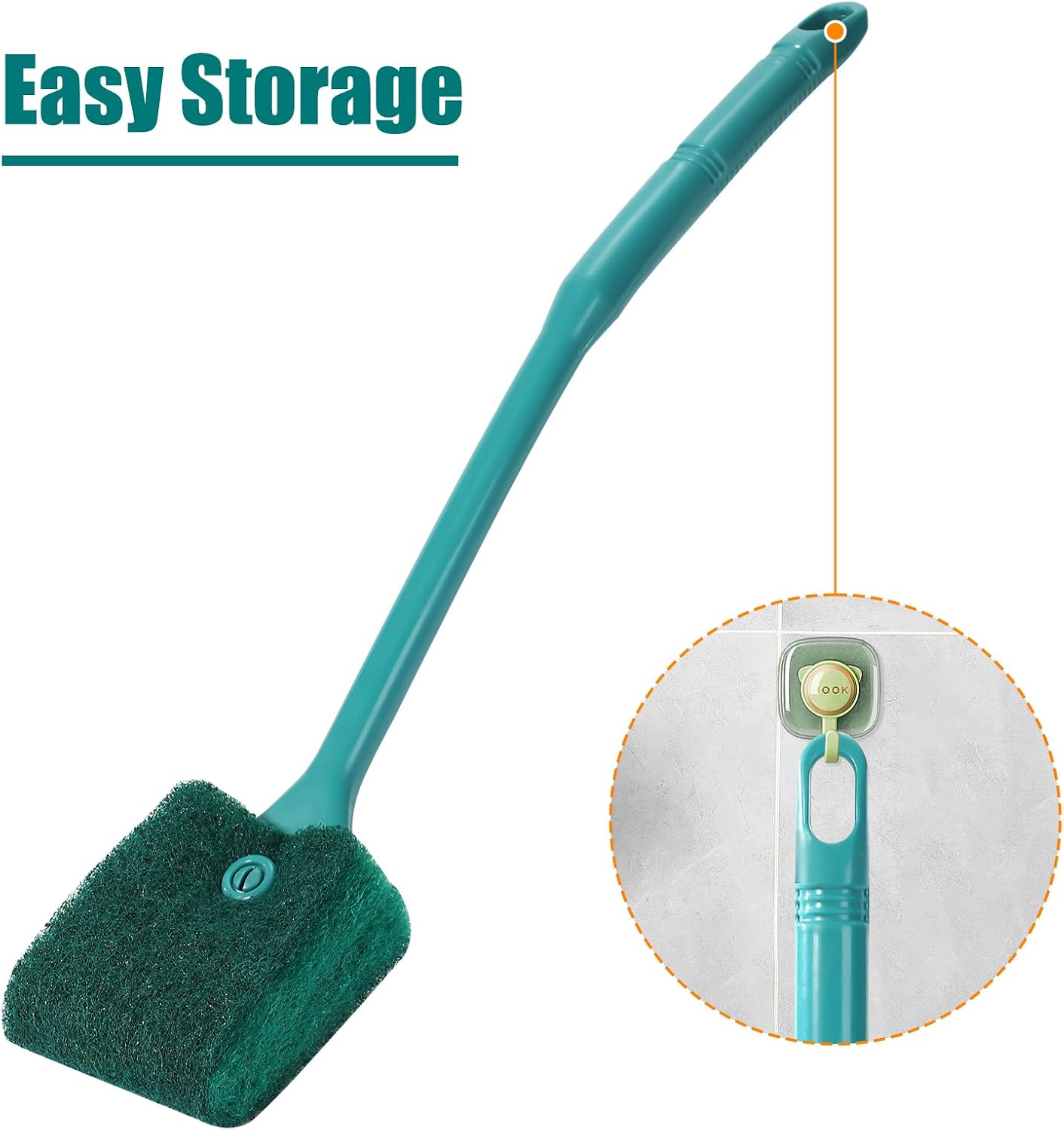 AQUANEAT Fish Tank Cleaning Tools, Aquarium Double Sided Sponge Brush, Algae Scraper Cleaner with Long Handle - Image 3