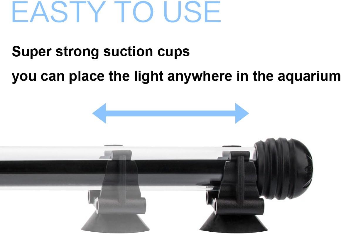 15 inches LED Aquarium Light, 2.5W Fish Tank Light Underwater Light Submersible Crystal Glass Lights, 21 LED Beads 12 Colors 19 Modes Brightness Adjustable Memory Function IP68 Waterproof - Image 6