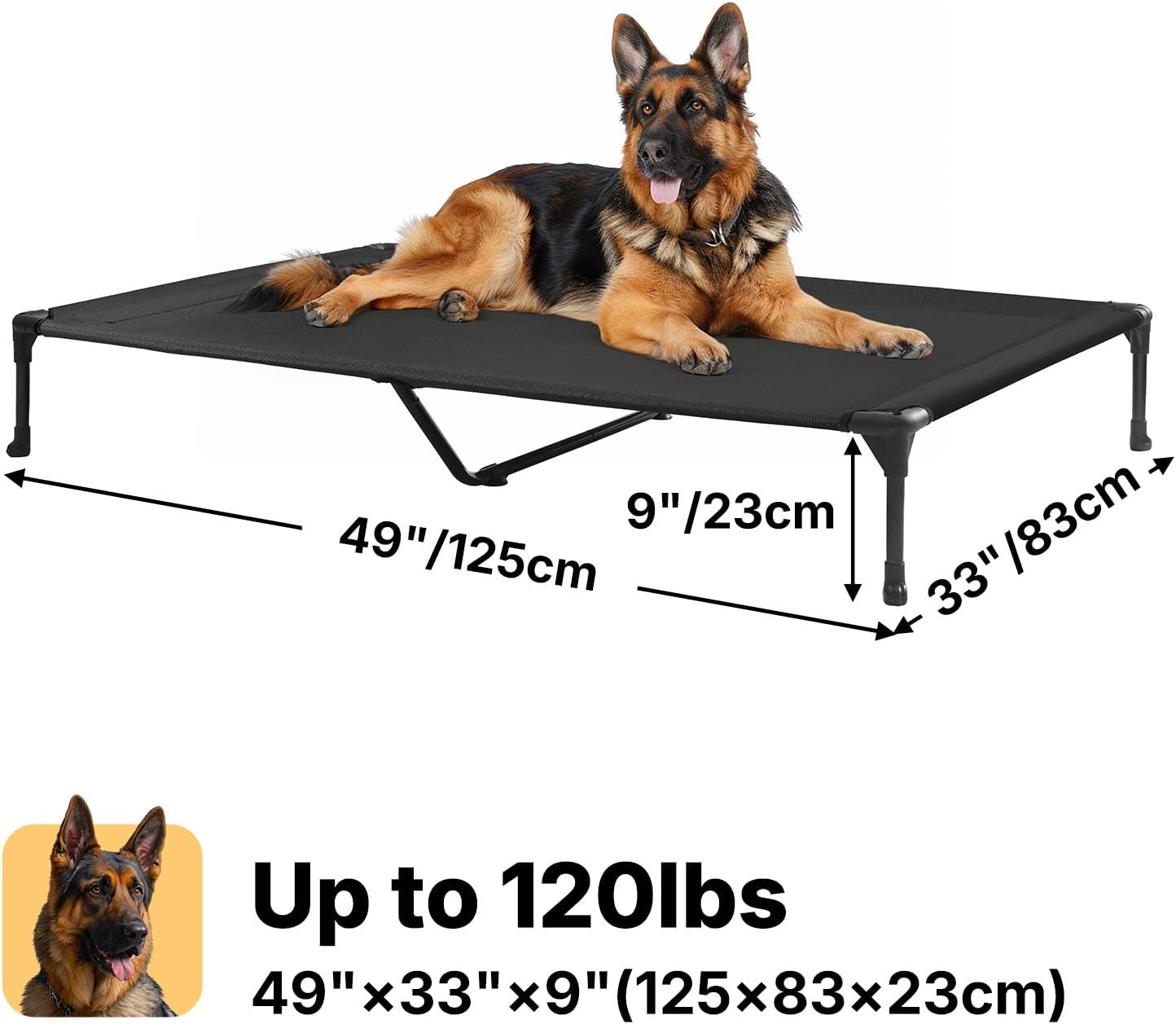 Veehoo Cooling Elevated Dog Bed, Portable Raised Pet Cot with Washable & Breathable Mesh, No-Slip Feet Durable Dog Cots Bed for Indoor & Outdoor Use, X Large, CWC1803-XL - Image 6