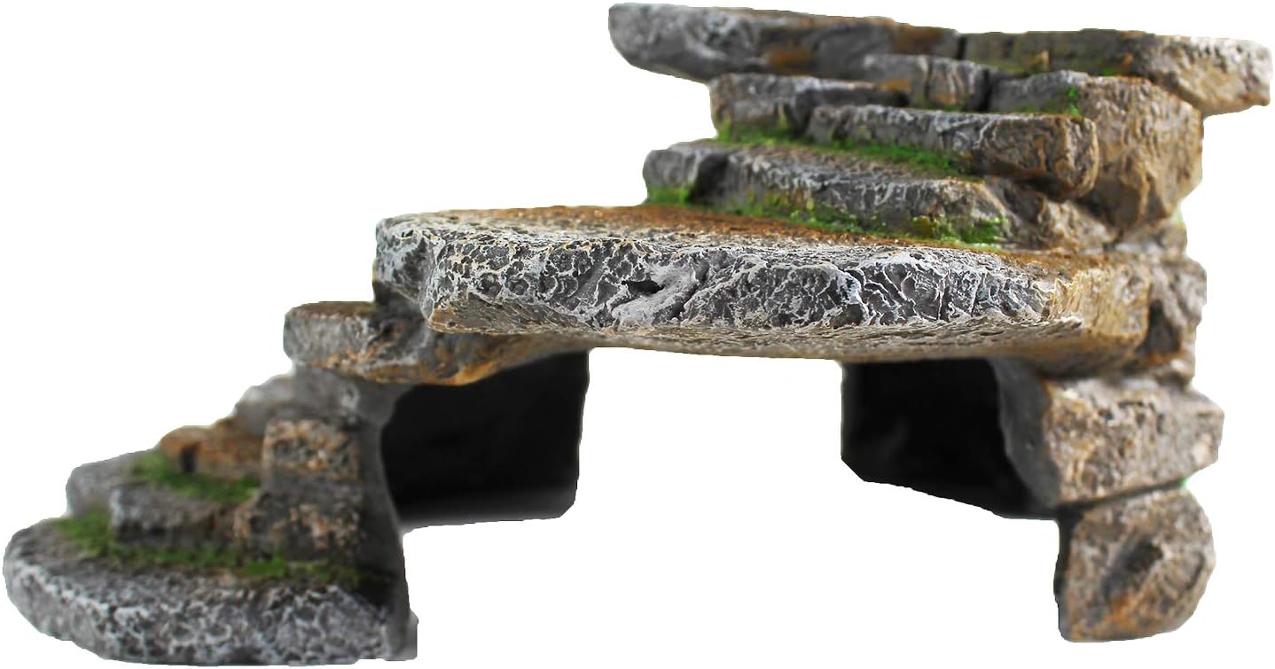 PENN-PLAX (REP183) Reptology Shale Scape Step Ledge & Cave Hideout – Decorative Resin for Aquariums & Terrariums – Great for Reptiles, Amphibians, and Fish – Large - Image 5