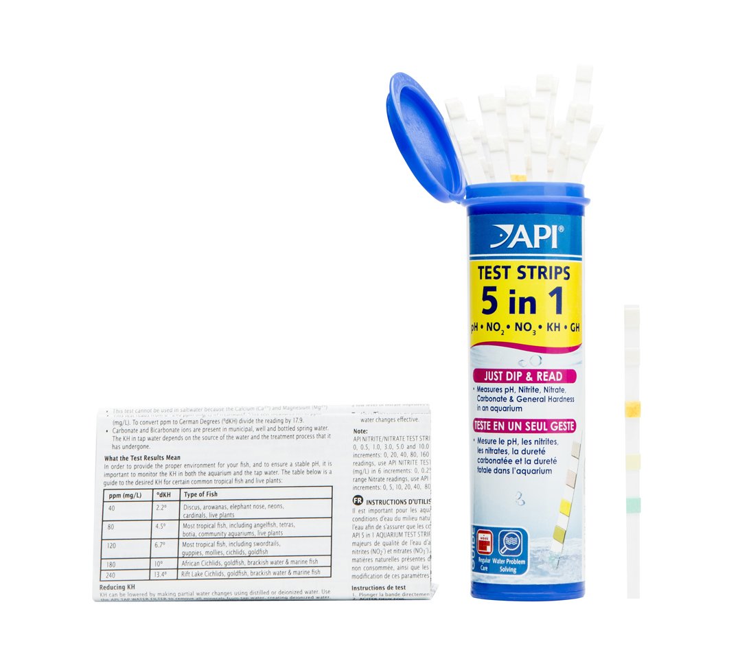 API 5-in-1 Test Strips Freshwater and Saltwater Aquarium Test Strips 25-Count Box - Image 3