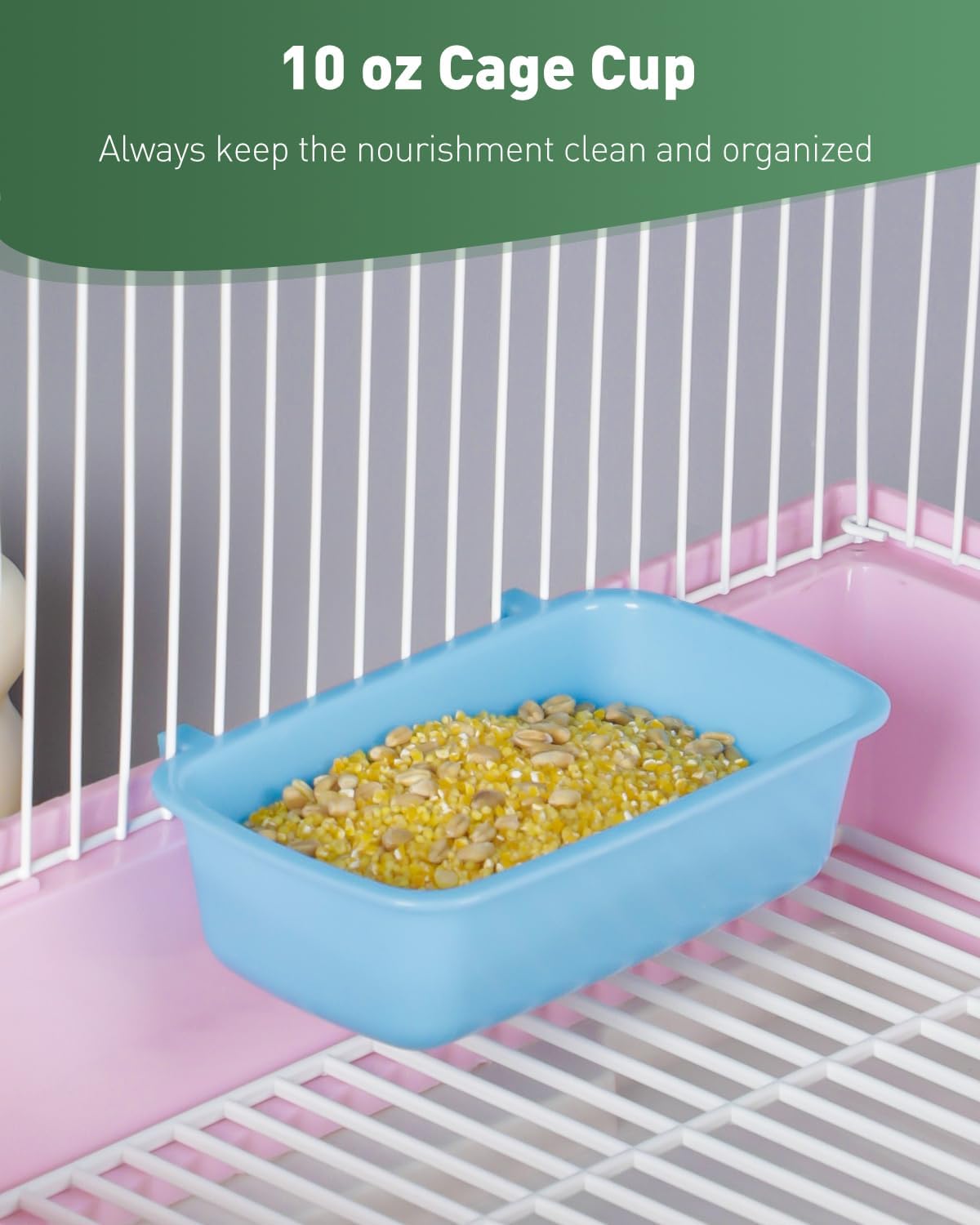 Pawfly Hanging Feeder, Food and Water Container, 6 Pcs Plastic Keepers for Cages Rabbit, Feeding Dishes Coop Cups for Parrots Hamsters Guinea Pigs & Other Small Pets - Image 6