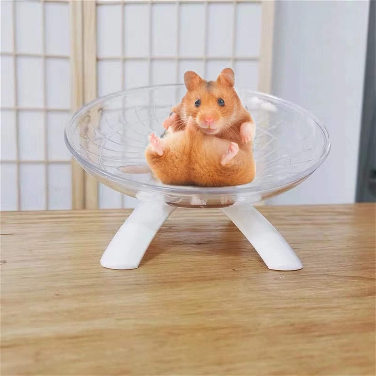 Hamster Flying Saucer Silent Running Exercise Wheel for Hamsters, Gerbils, Mice,Hedgehog and Other Small Pets Silent Running Wheel Hamster Wheel (White) - Image 7