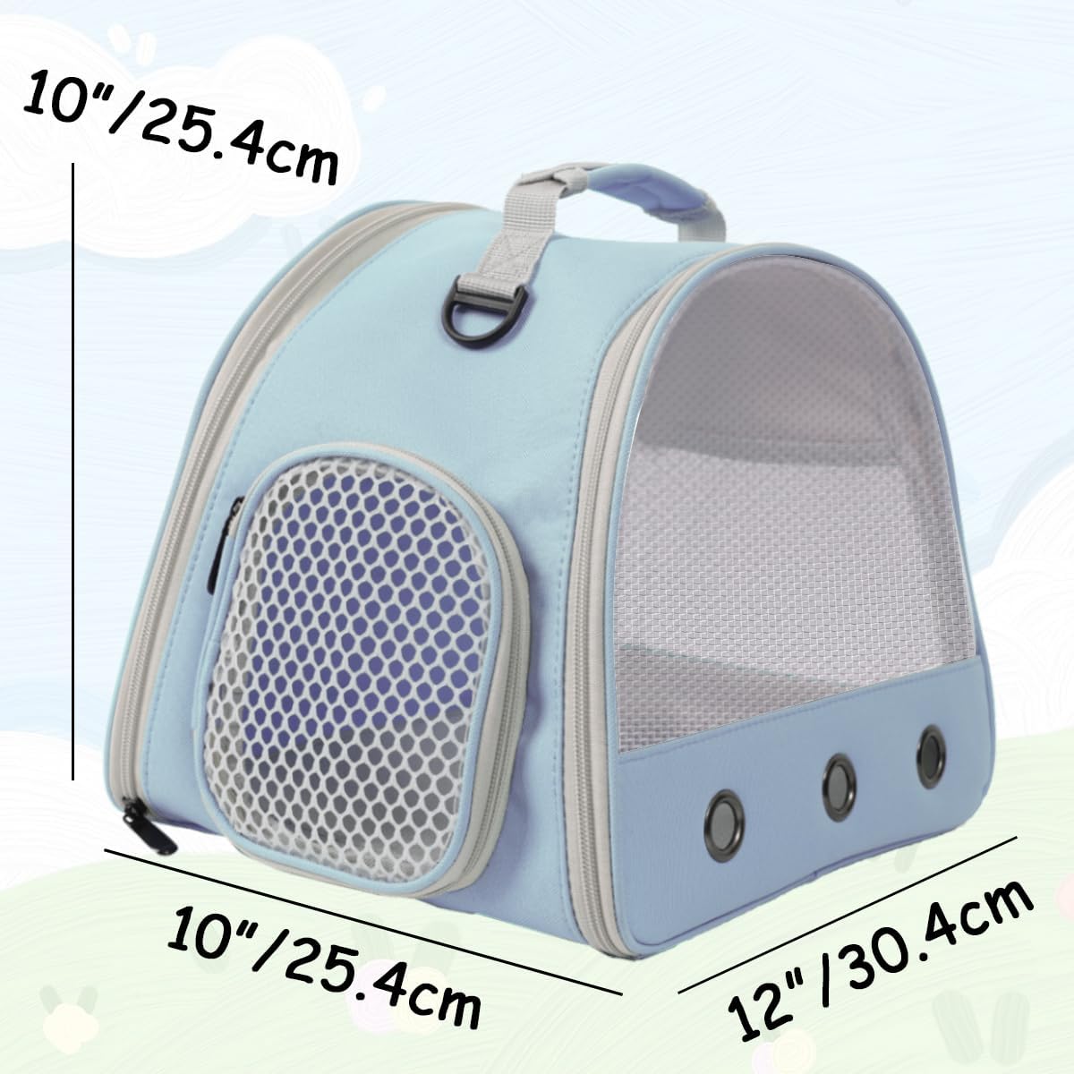 Breathable Small Animal Carrier Nylon Mesh for Front Window Guinea Pig Carrier Reptile Carrier for Travel Outdoor - Image 2