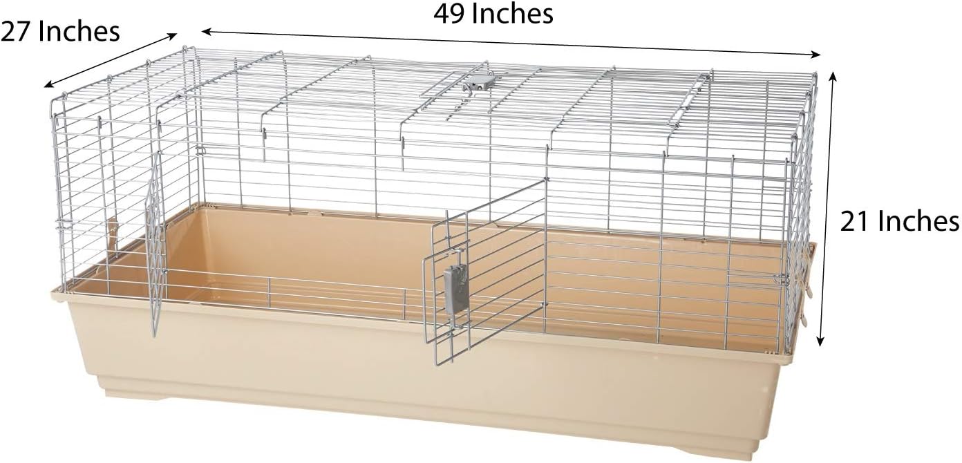 Amazon Basics Top Access Small Animal Habitat for Rabbit, Guinea Pig, Ferret & Chinchilla with Accessories, Jumbo, 48.6"L x 26.6"W x 20.6"H, Multicolor - Image 5