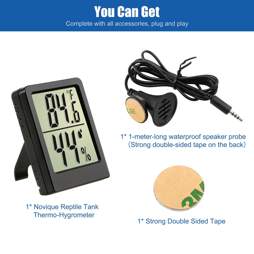 Reptile Thermometer Hygrometer LCD Digital Terrarium Thermometer and Humidity Gauge 2-in-1 Temperature and Humidity Monitor for Reptile Snake Tank Accessories Pet Rearing Box Bearded Dragon - Image 7
