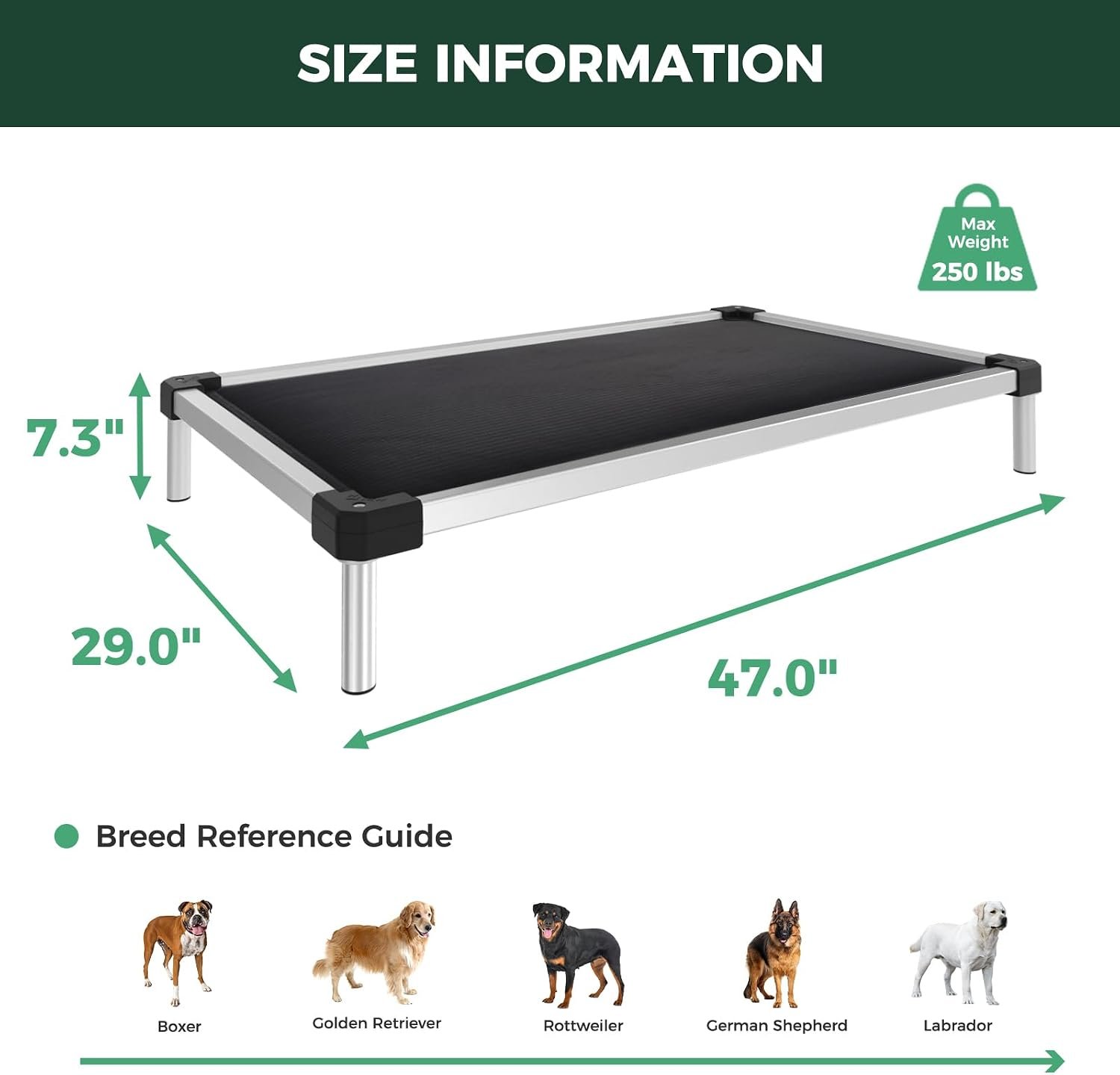 FXW TitanNest Padded Chew-Proof Elevated Dog Bed for Large Dogs | Easy to Clean, Pre-assembly Raised Cot, Indoor/Outdoor/Camping, 47 x 29 x 7.3in - Image 7