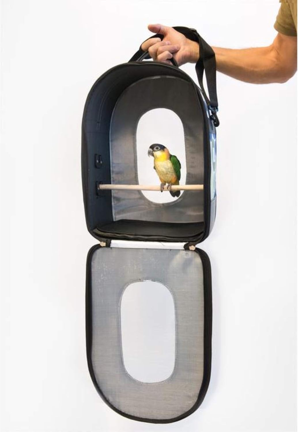 Prevue Pet Products Soft Sided Bird Travel Carrier with Perch - Carrier for Parakeets, Budgies, Cockatiels, Conures, Parrotlets, & Lovebirds, Short Term Travel - Large, Multicolor - Image 6