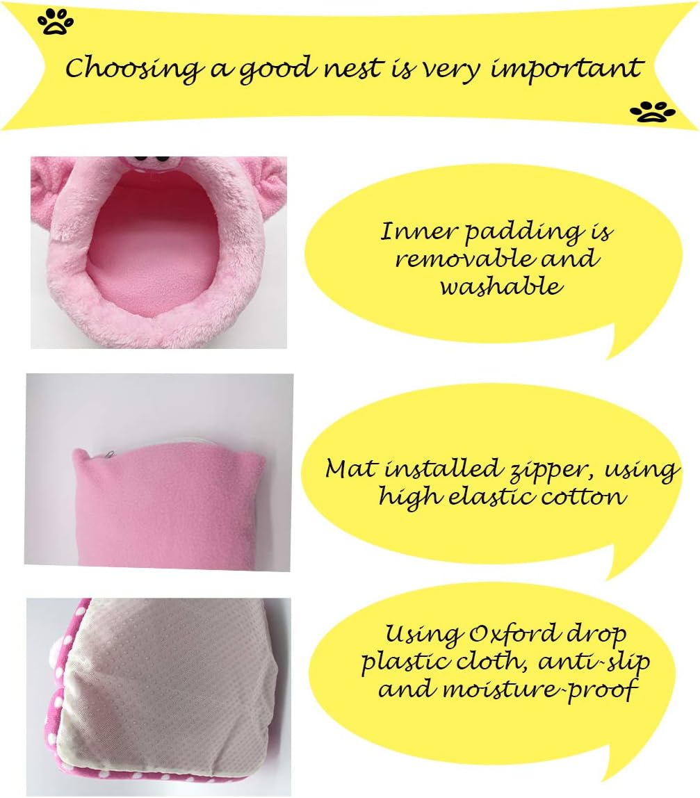 LEFTSTARER Guinea Pig Rat Bed and Hideout for Ferret Hedgehog Sleep and Hide, Hamster Small Pet Animals Supplies Toy Cage Accessories Nest - Image 7