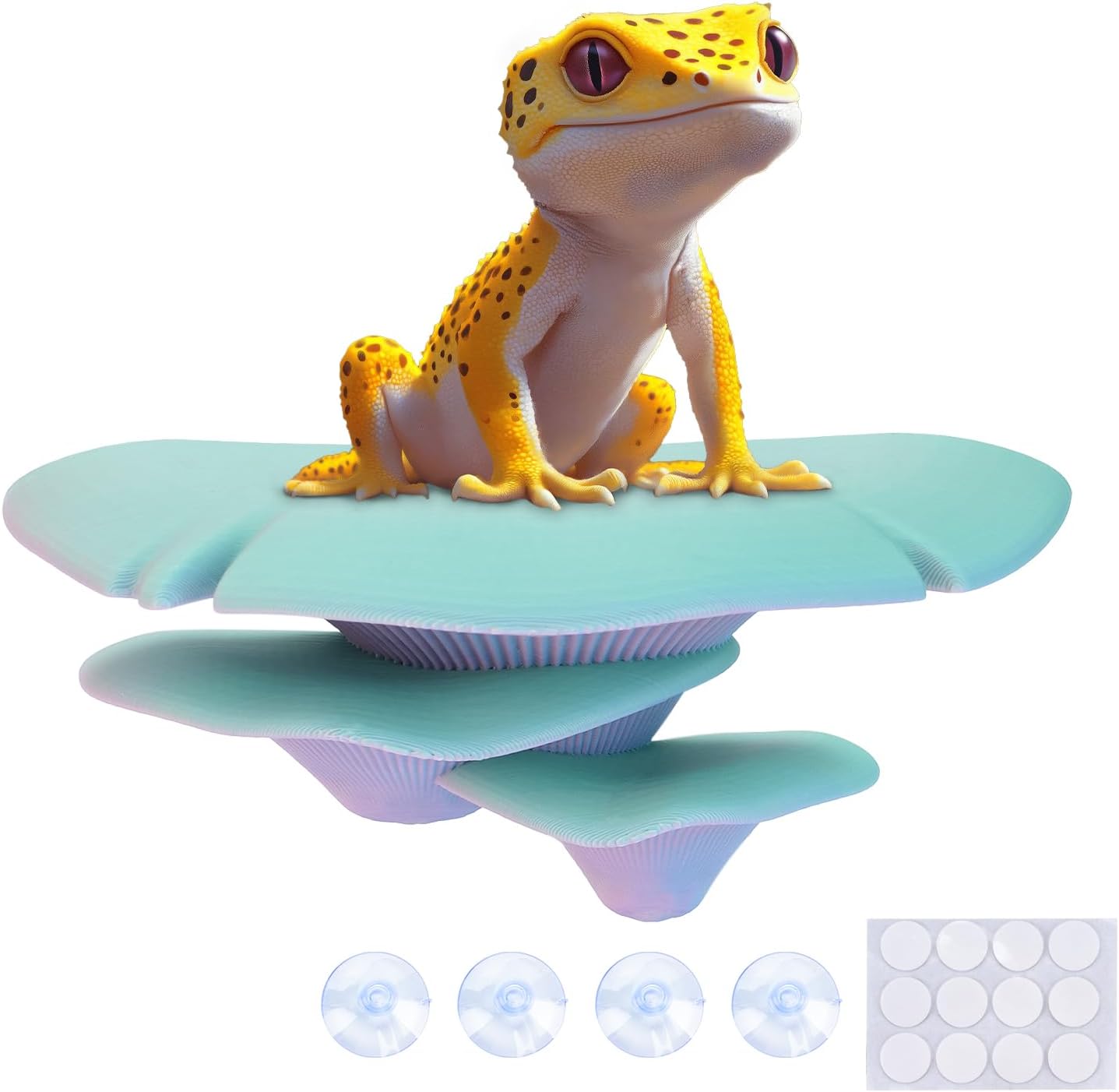 Westant Mushroom Decor for Reptile Tank, Pet-Safe (Aurora, Trio Cap) | Realistic terrarium plants for fish tanks, leopard & crested geckos, bearded dragons, tree frogs, and snakes