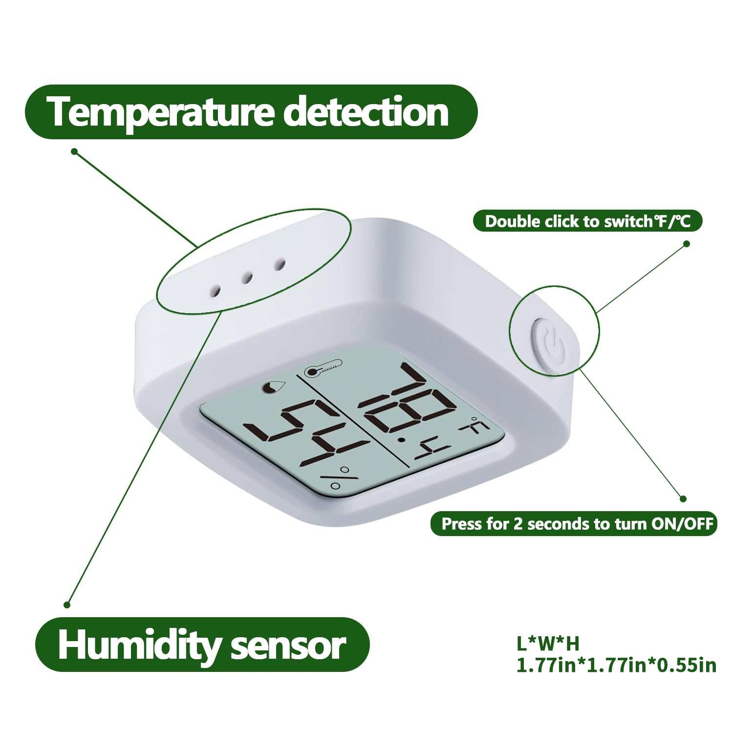 Reptile Thermometer and Hygrometer – Fast Accurate LCD Digital Temp & Humidity Meter for Bearded Dragon Tank Accessories, Lizard, Snake, Turtle, Amphibians, Small Animal Habitat - Image 2