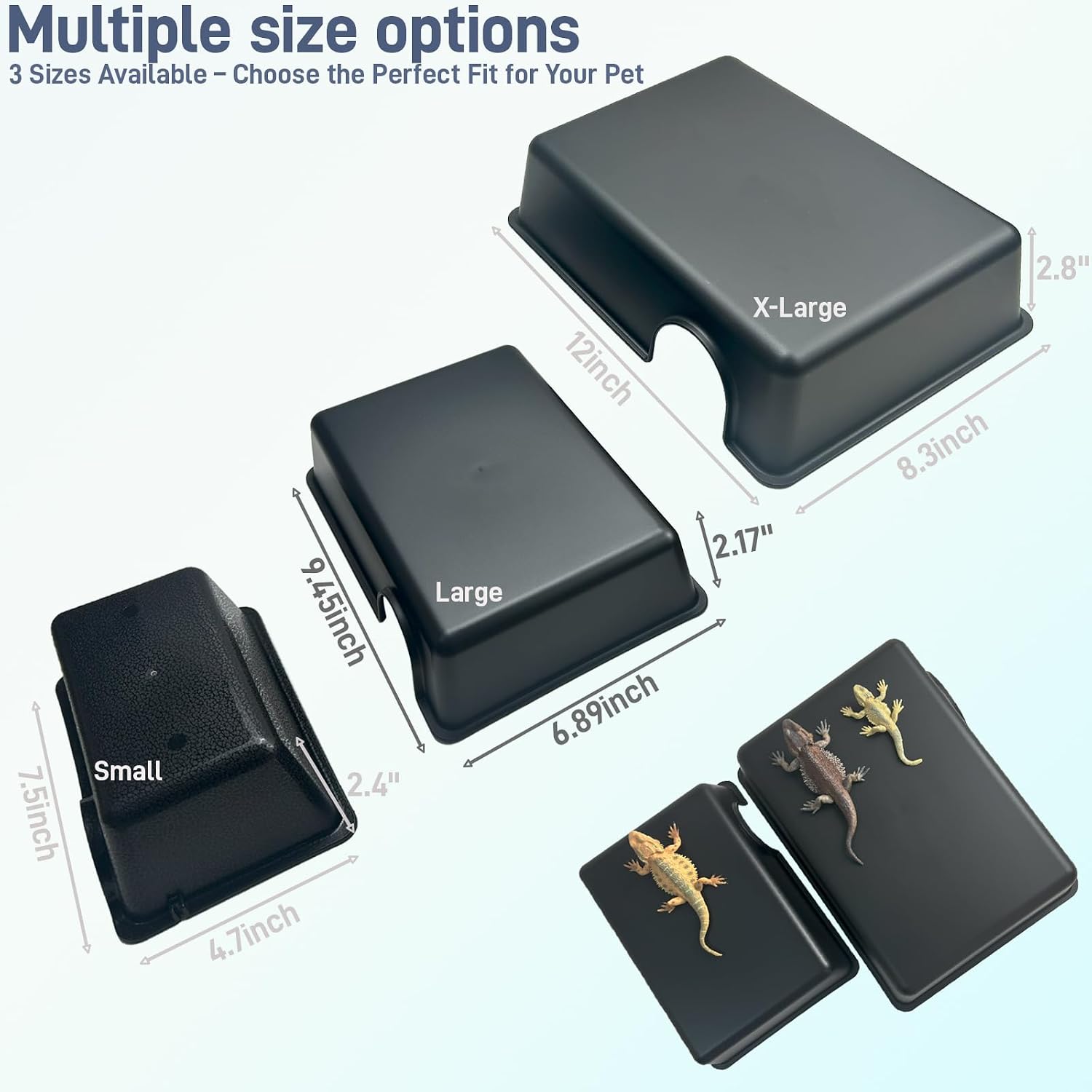 Durable Reptile Hide Box, Ball Python Hide, Leopard Gecko Hide, Bearded Dragon Hide, Easy to Clean Reptile Hides Cave for Tank, Snake Hide Enclosure (9.45" x 6.89" x 2.17" Large) - Image 9