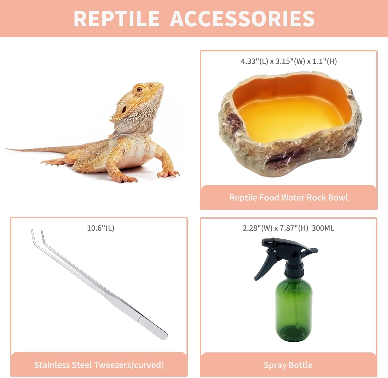 Reptile PC Terrarium Set, Reptile Tank 20" x 10"x 8",for Insect,Fish,Tarantula,Hermit Crab,Jumping Spider,Iguana,Tortoise,Leopard Gecko,Bearded Dragon - Image 5