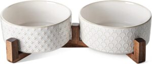 LE TAUCI Ceramic Dog Bowls with Aca...