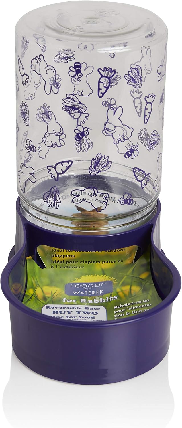 Lixit Reversible Waterer/Feeder for Rabbits and Other Small Animals. (Pack of 1),Purple - Image 3