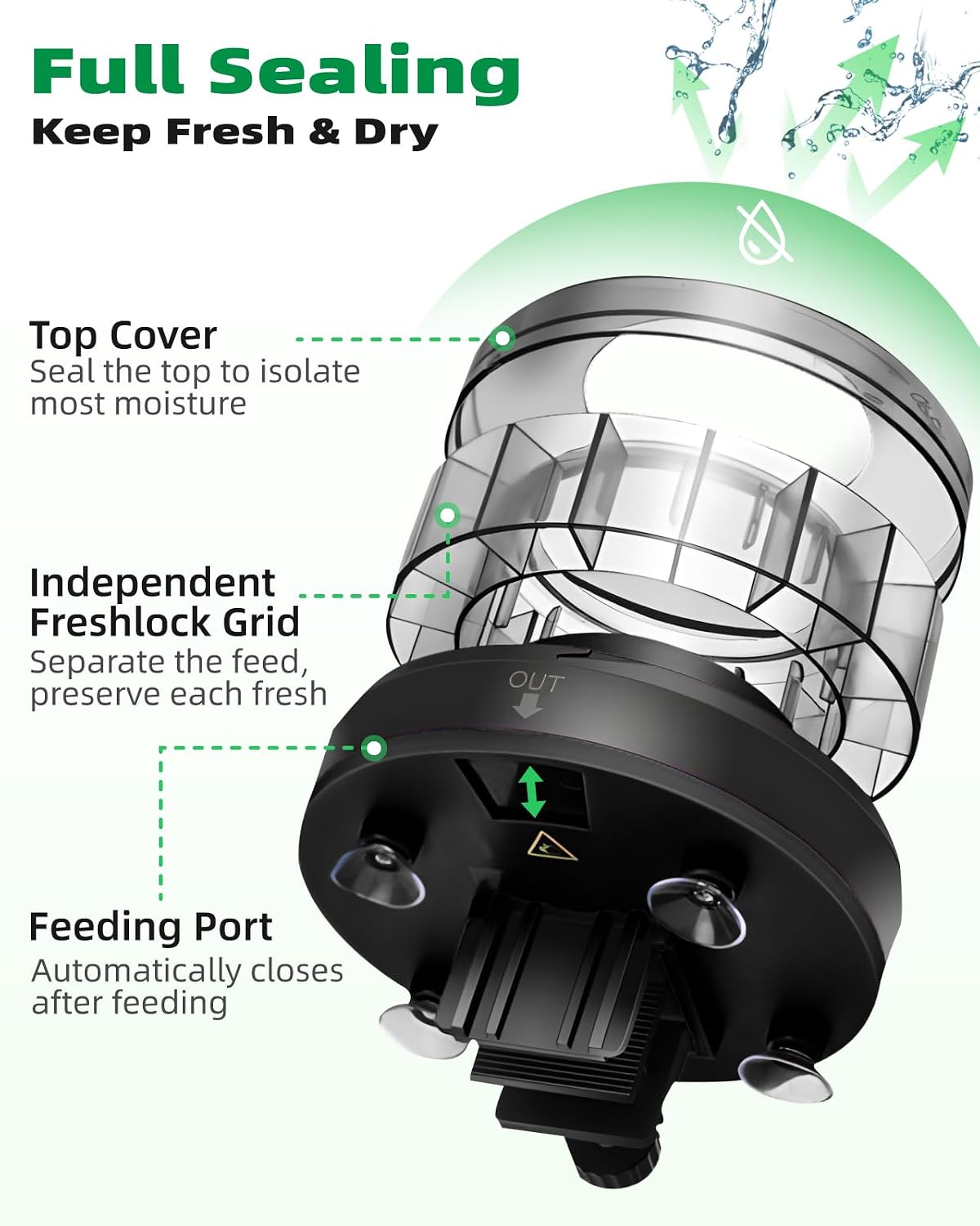 Papettly Automatic Fish Feeder for Aquarium - Auto Fish Food Dispenser for Fish Turtle Tank with USB Cable & LCD Display, Timer Fish Feeder for Vacation Weekend Holiday, with Fish Feeder Spoon - Image 3