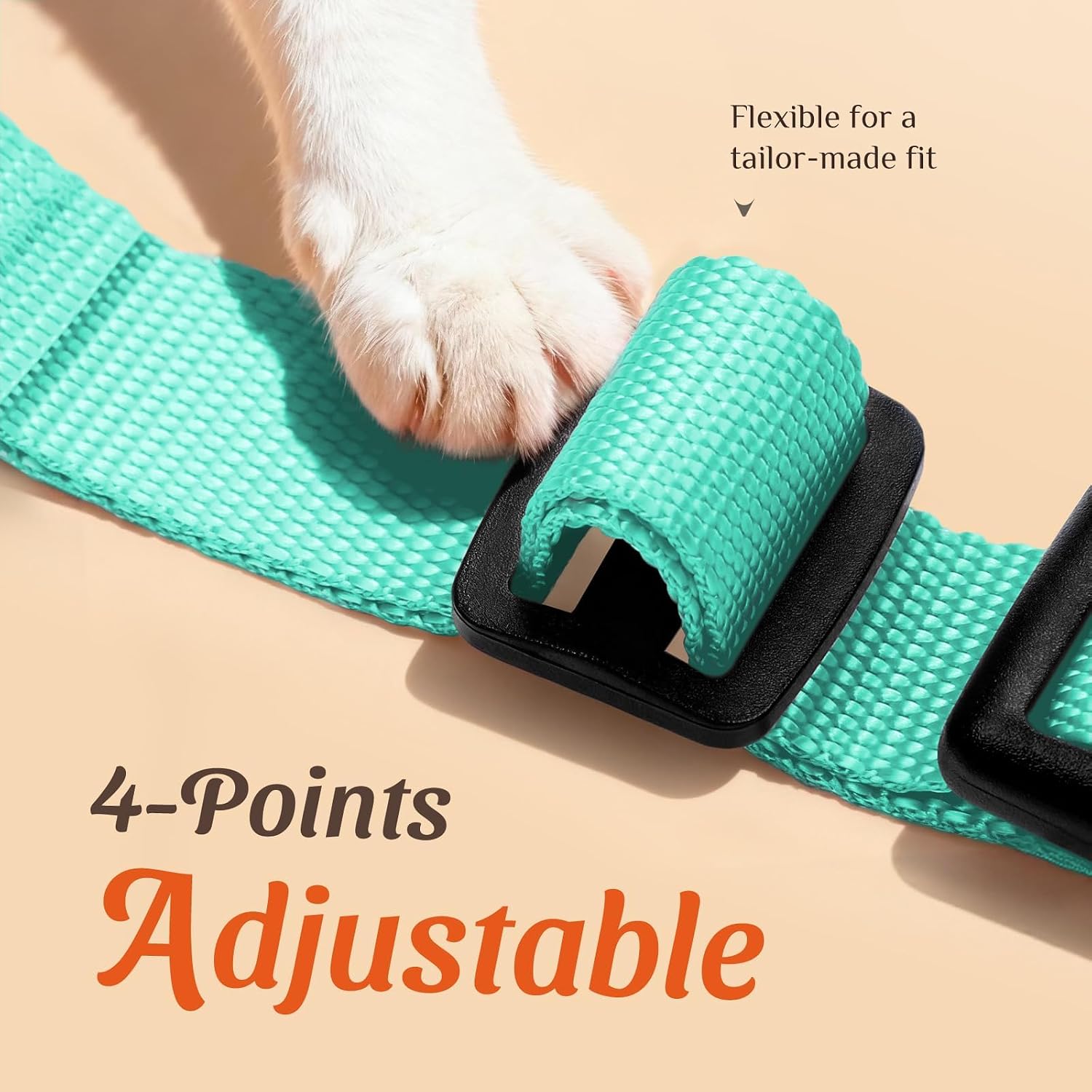 Dooradar Cat Harness and Leash Set, Adjustable and Escape Proof, Xs | Easy Fit, Snap Buckles, Soft Breathable Vest, Sturdy Clip, Reflective Strips, for Small & Average Cat Walks, Green - Image 3