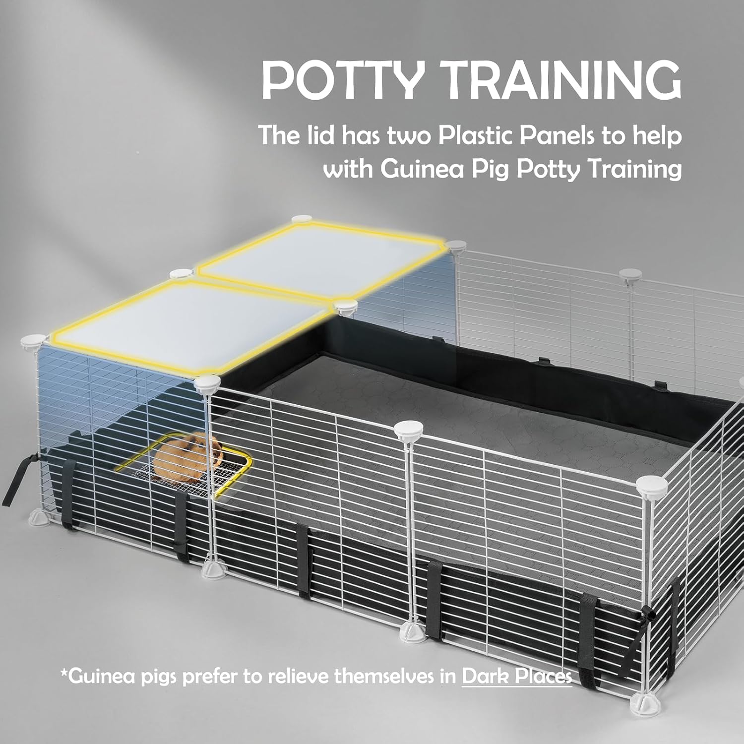MEEXPAWS Guinea Pig Cages Small Animal Playpen Large 42" L x 28" W x 28" H | with Waterproof PVC Liner & Washable Pee Pad &Storage Space, C&C Cage for Guinea Pigs Indoor Pet Enclosure Wire Yard Playpen - Image 5