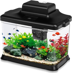 DaToo Small Fish Tank Ultra-Clear 1...