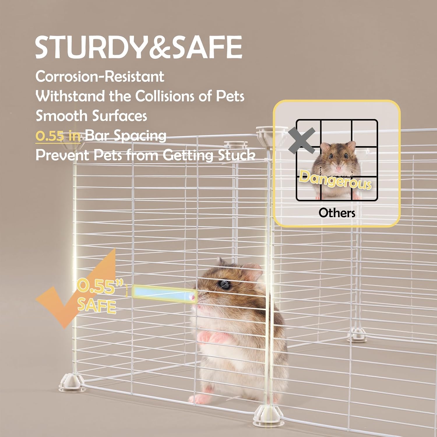 MEEXPAWS Guinea Pig Cages Small Animal Playpen Large 42" L x 28" W x 28" H | with Waterproof PVC Liner & Washable Pee Pad &Storage Space, C&C Cage for Guinea Pigs Indoor Pet Enclosure Wire Yard Playpen - Image 6
