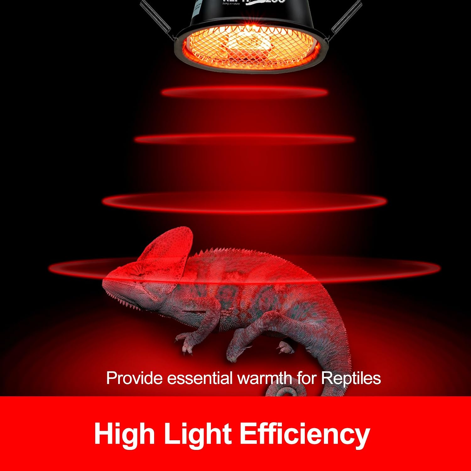 REPTI ZOO G9 Reptile Infrared Heat Lamp Combo Kit- 50W UVA Basking Red Bulb & Low Profile Tank Hood for Bearded Dragons Turtles Lizards Geckos | Terrarium Heating Lamp Spot Light with Safety Mesh - Image 4