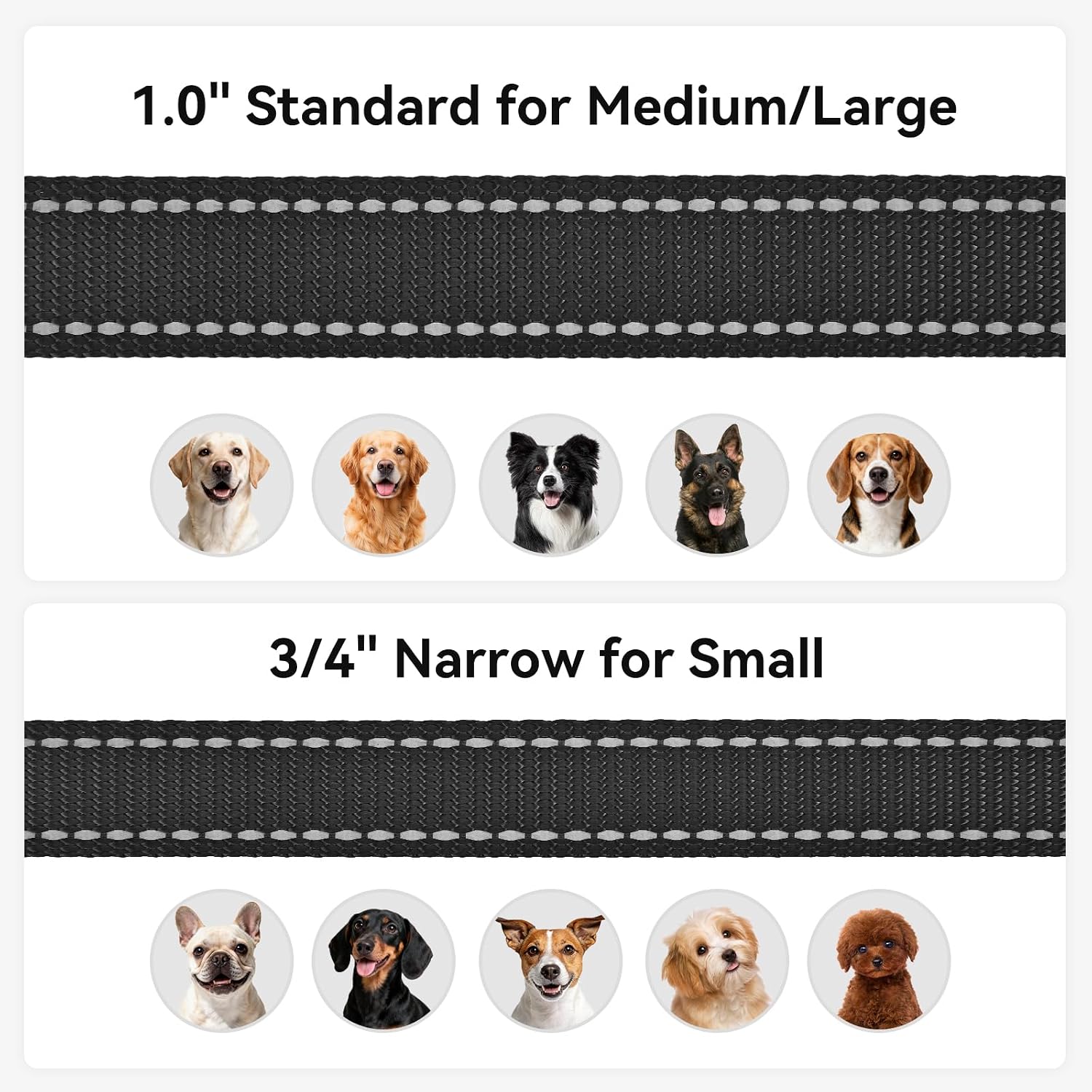 Joytale Dog Leash, 6 FT Double-Sided Reflective, Padded Handle Nylon Heavy Duty Leashes for Medium & Large Dogs Walking, Black - Image 6