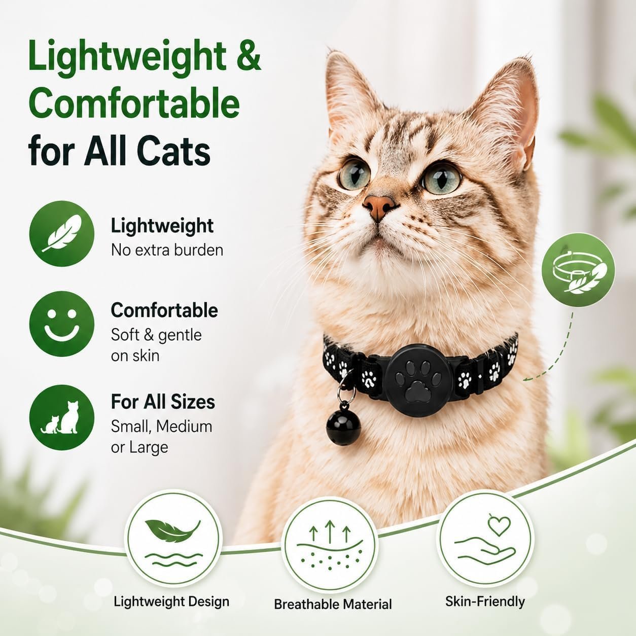 GPS Tracker for Cats, Cat Collar with Tracker for Android Users – No Monthly Fee, Google Find Hub Cat GPS Tracker Collar, IP67 Waterproof, Replaceable Battery Lasts 1 Year (Not Standalone GPS) (Black) - Image 6