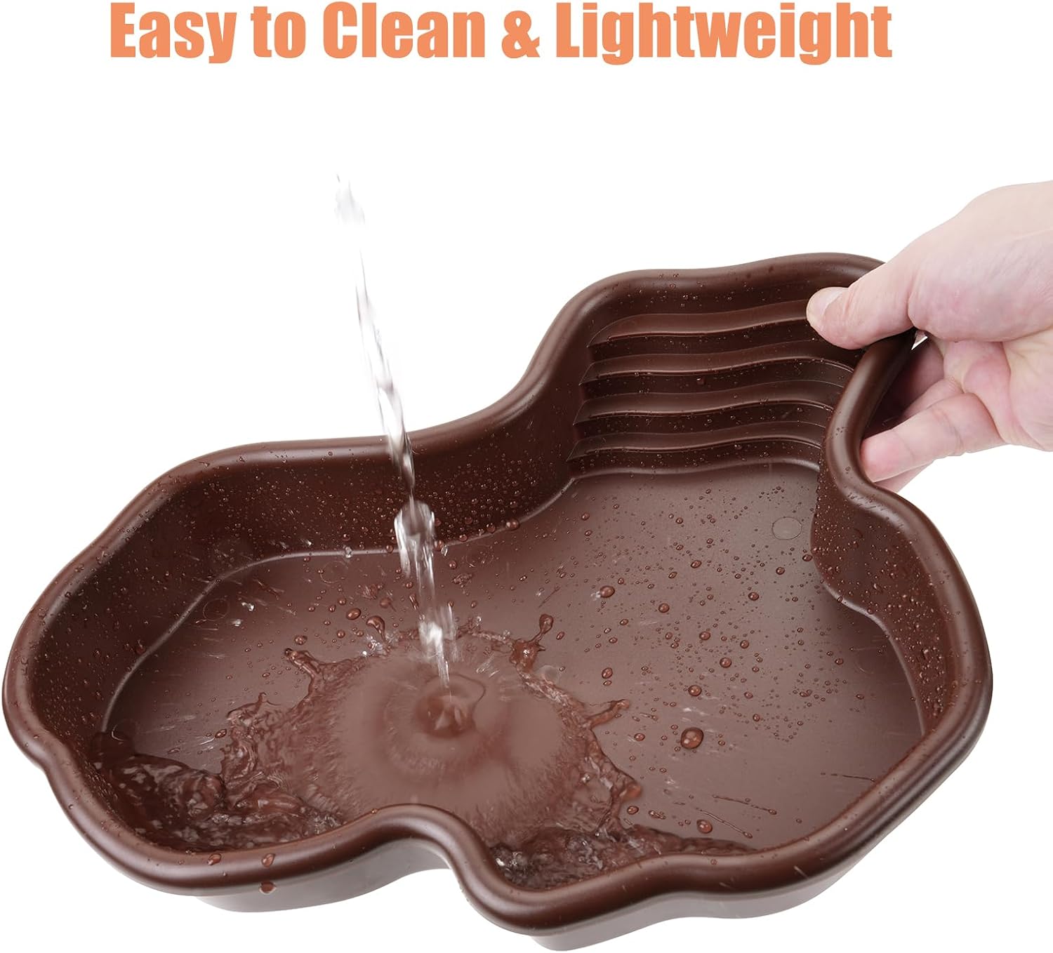 Petmolico Large Reptile Water Dish with Non-Slip Bottom – Snake Water Bowl,Tortoise Habitat Accessories for Turtle,Gecko,Lizard,Bearded Dragon - Image 4